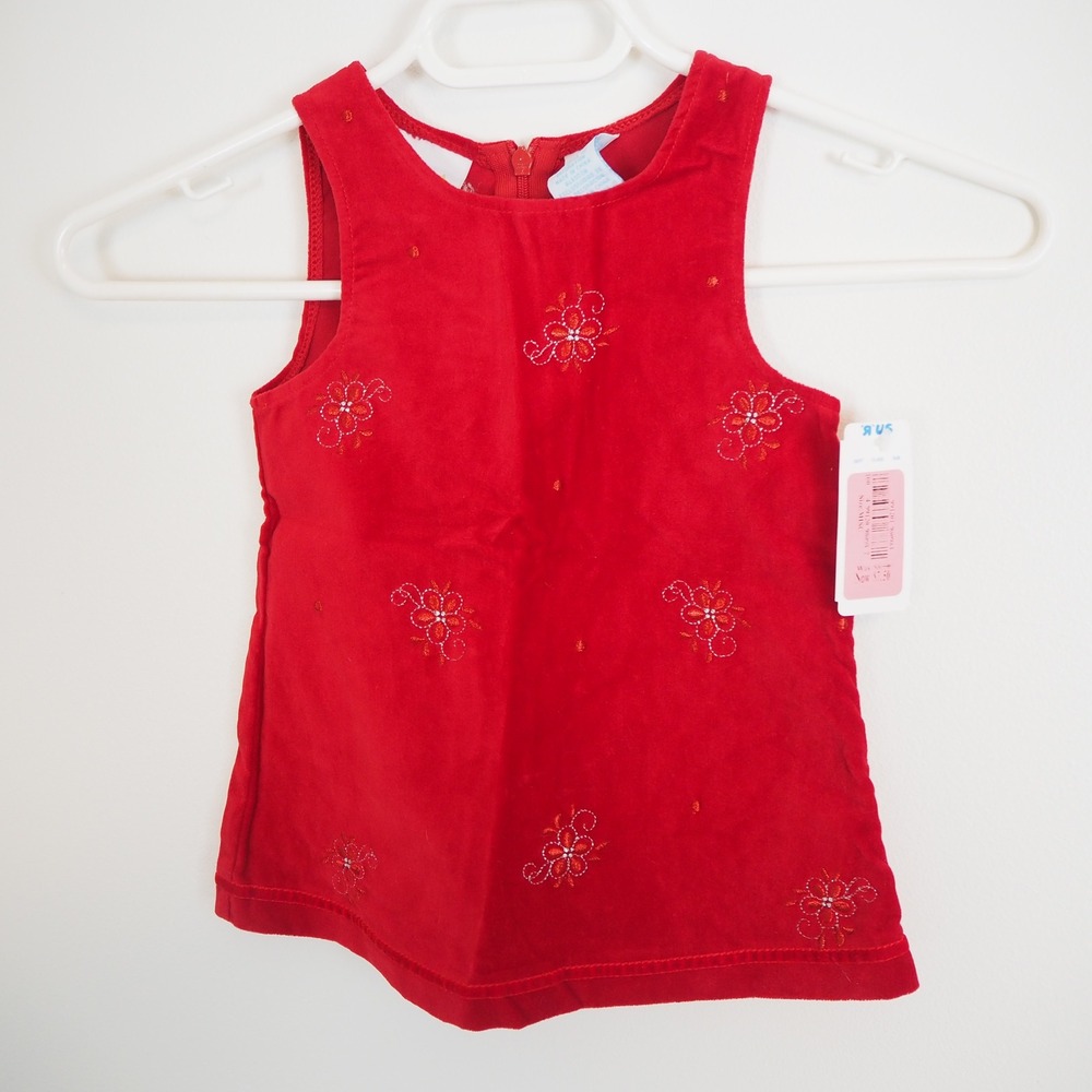Vintage Miniwear Baby Girl Red‎ Sleeveless Holiday Dress 12 months